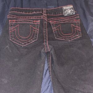 True Religion Black Denim with Red Accents